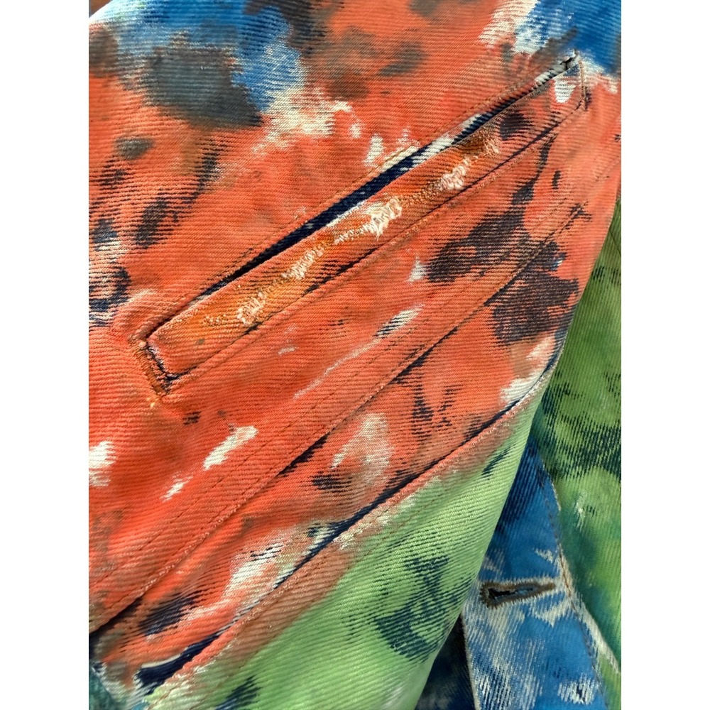 Off-White 2019 Multi-Color Tie-Dye Denim Jacket Virgil Abloh Mens XL - Picture 16 of 16